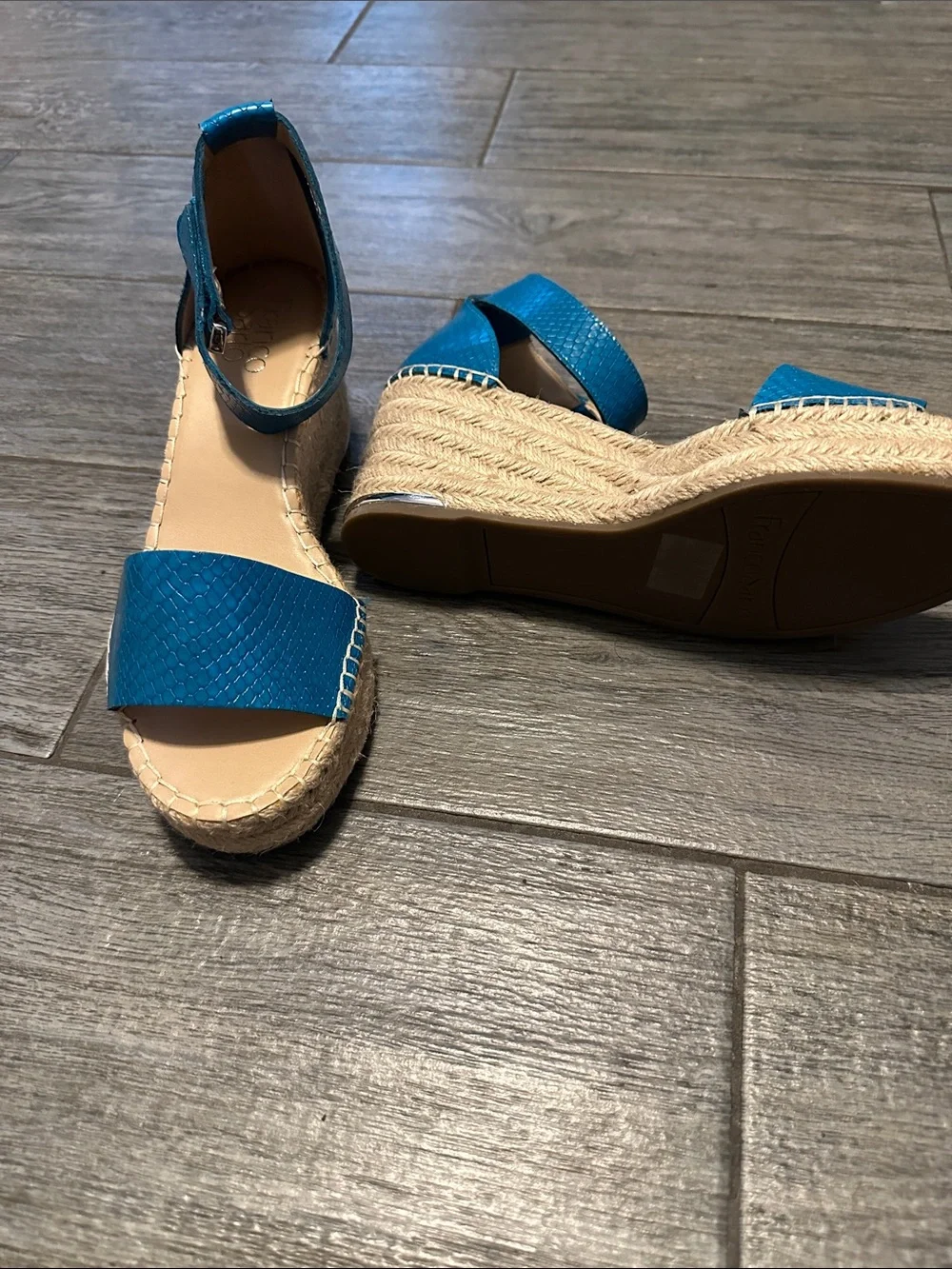 Franco Sarto new Turquoise Blue Ankle-Strap Espadrille Sandals - Women size 7.5